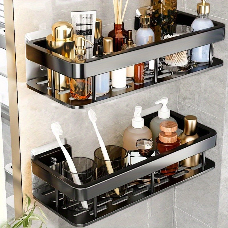 Luxury NoDrill Stainless Steel Bathroom Storage Shelves