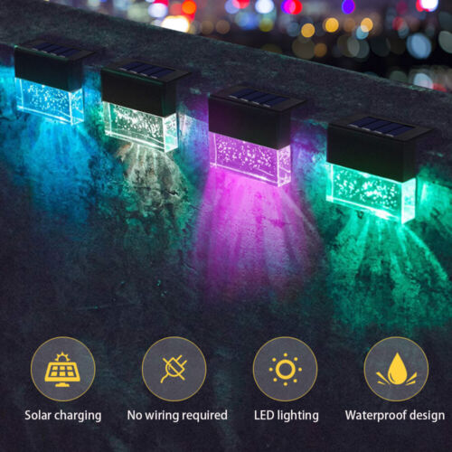 4 Pack Outdoor Deck Lights Solar Color Changing Path Garden Patio