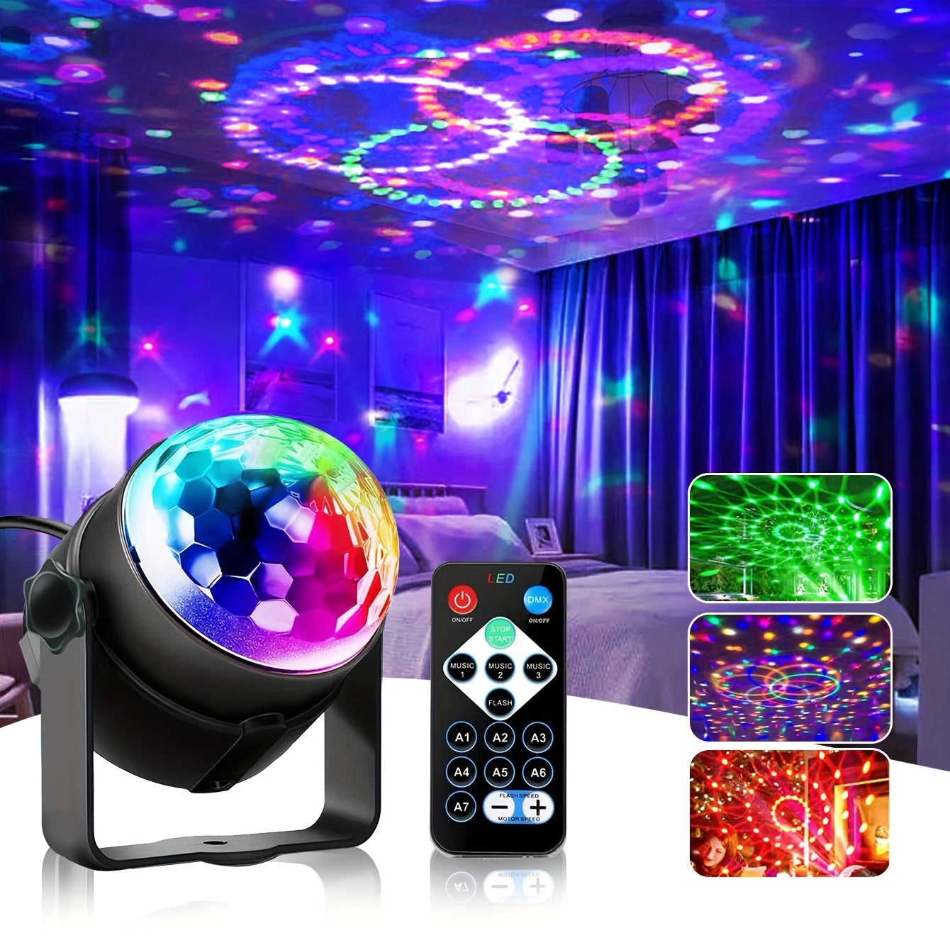 VoiceControlled RGB Disco Ball with Remote  PartyReady