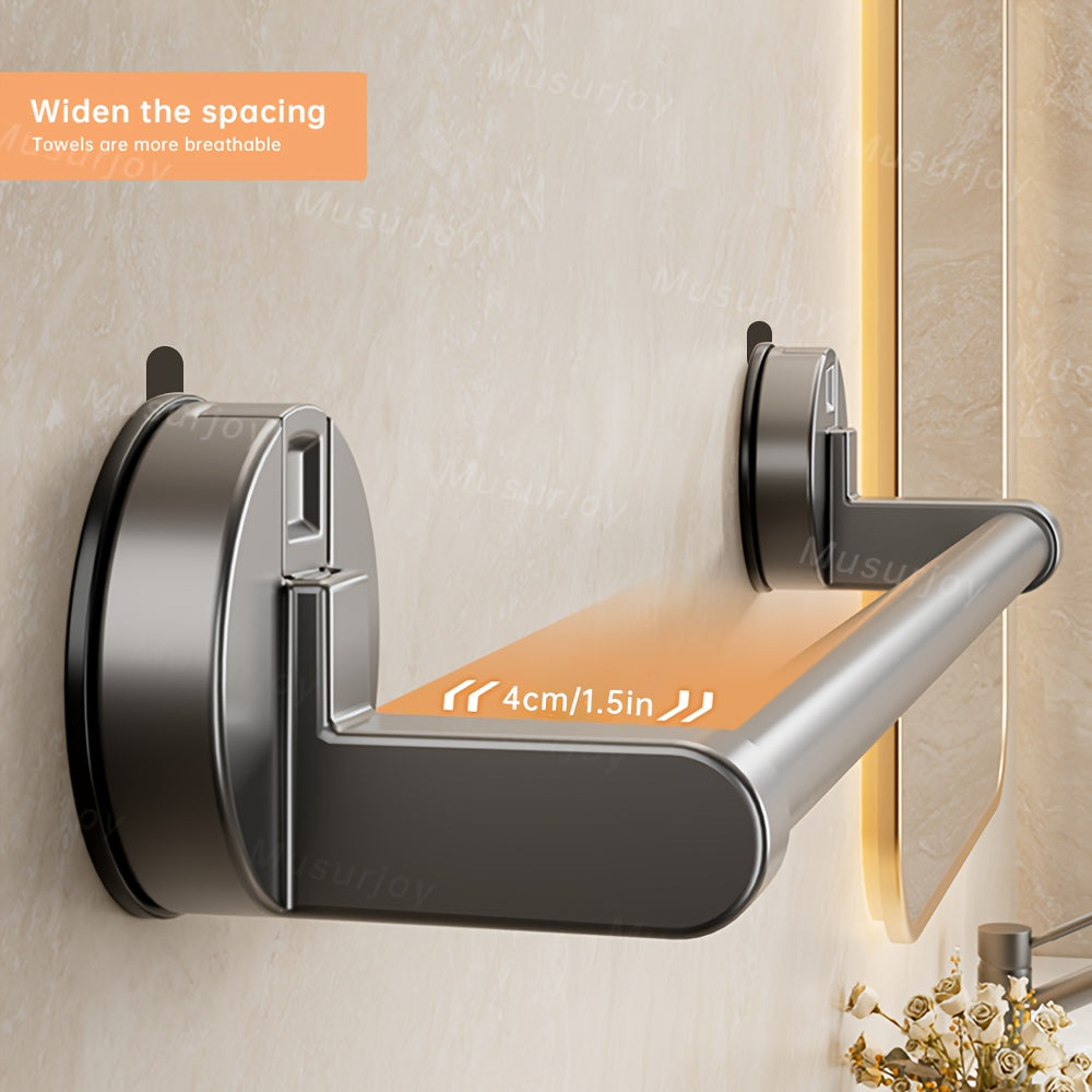 Modern Musurjoy Chrome Towel Rack with Suction Cup