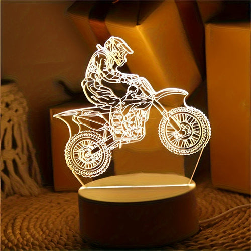 3D Motocross LED Night Light  USB Powered Decor Lamp