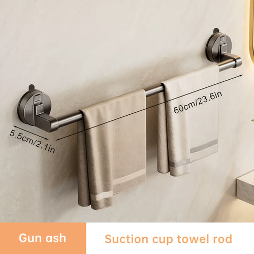 Modern Musurjoy Chrome Towel Rack with Suction Cup