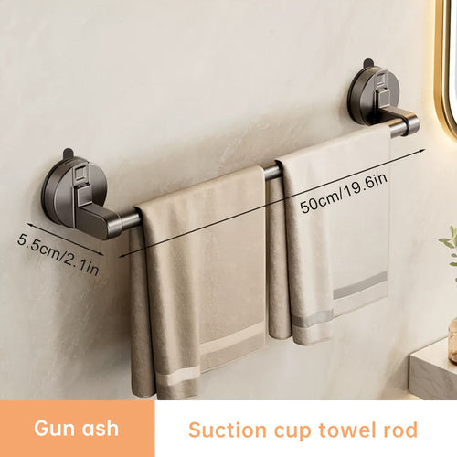 Modern Musurjoy Chrome Towel Rack with Suction Cup