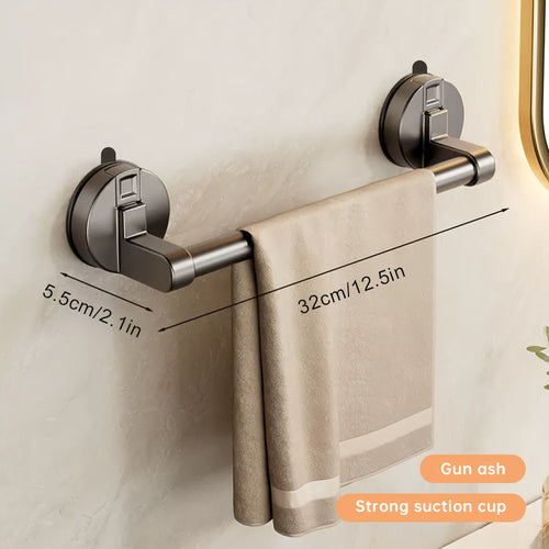 Modern Musurjoy Chrome Towel Rack with Suction Cup