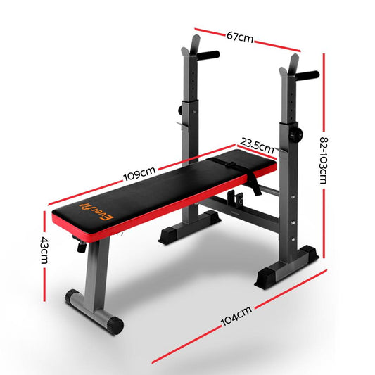 Everfit Weight Bench Squat Rack Bench Press Home Gym Equipment 200kg