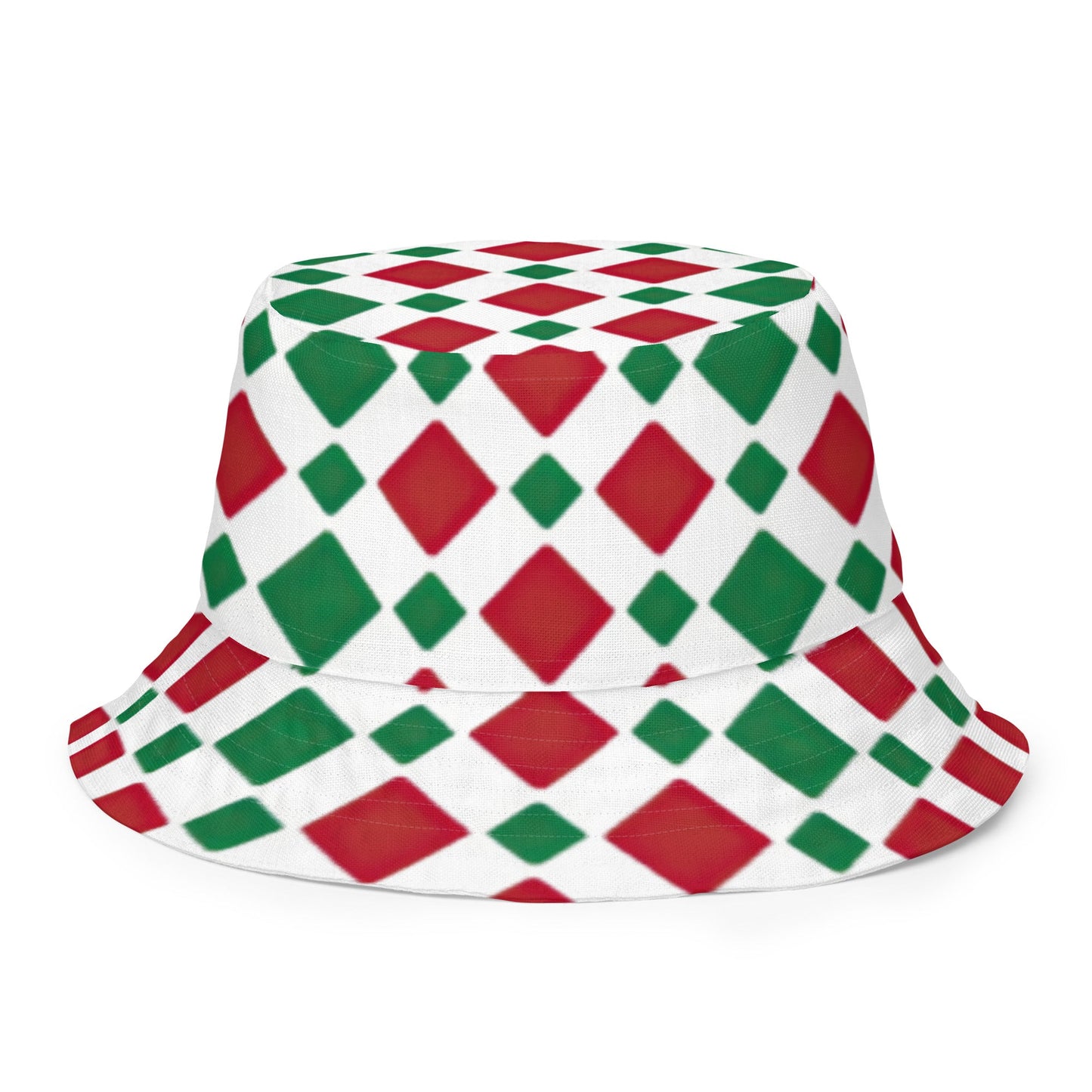 Reversible Bucket Hat - Red and Green Checkered Print