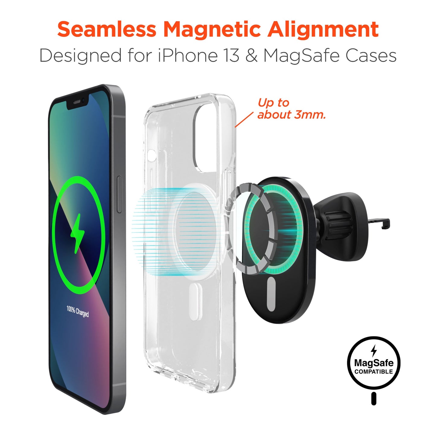 HyperGear MagVent Wireless Car Charging Mount for iPhone 13