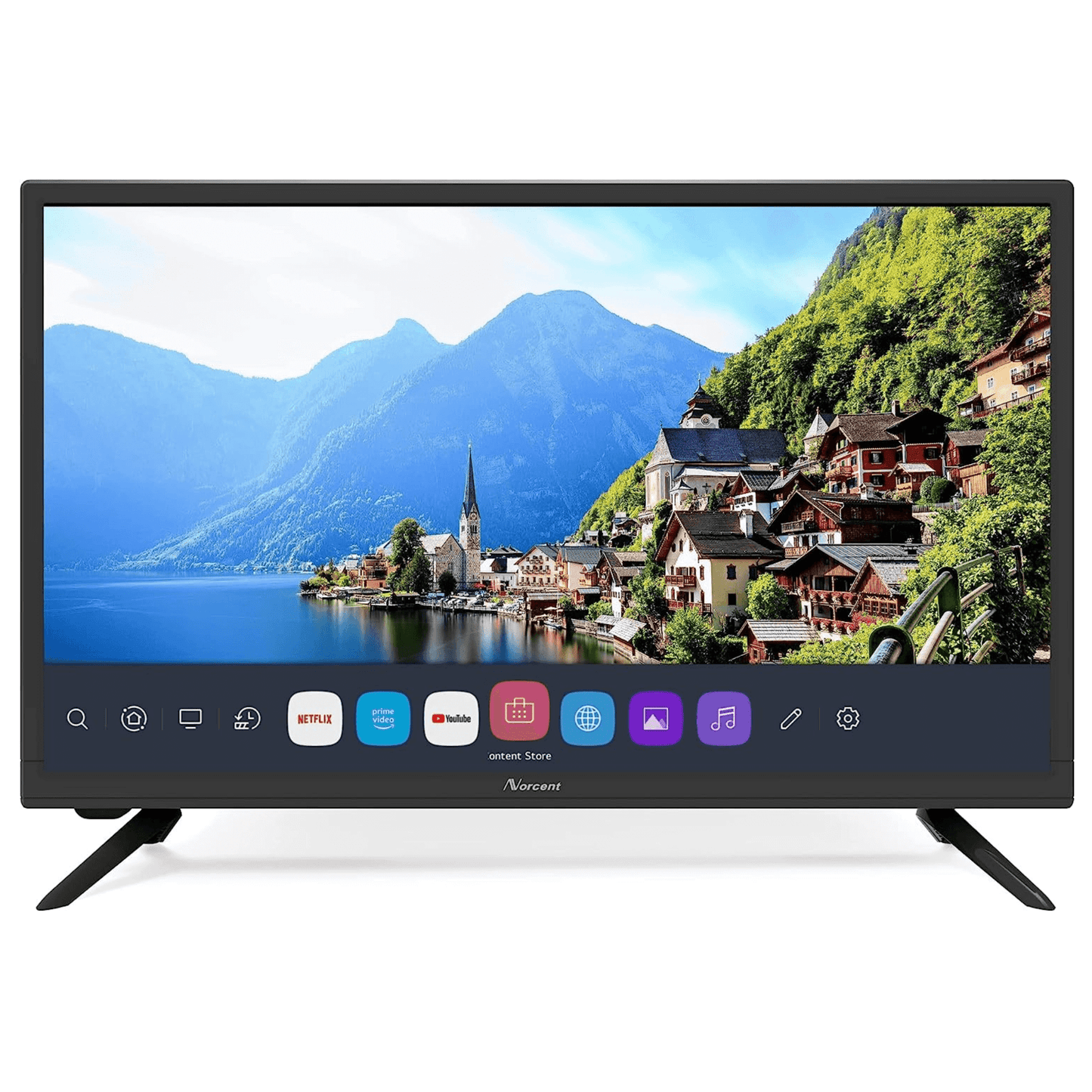 Norcent 24 Inch 720P LED HD Smart TV Wall-Mountable with Surround