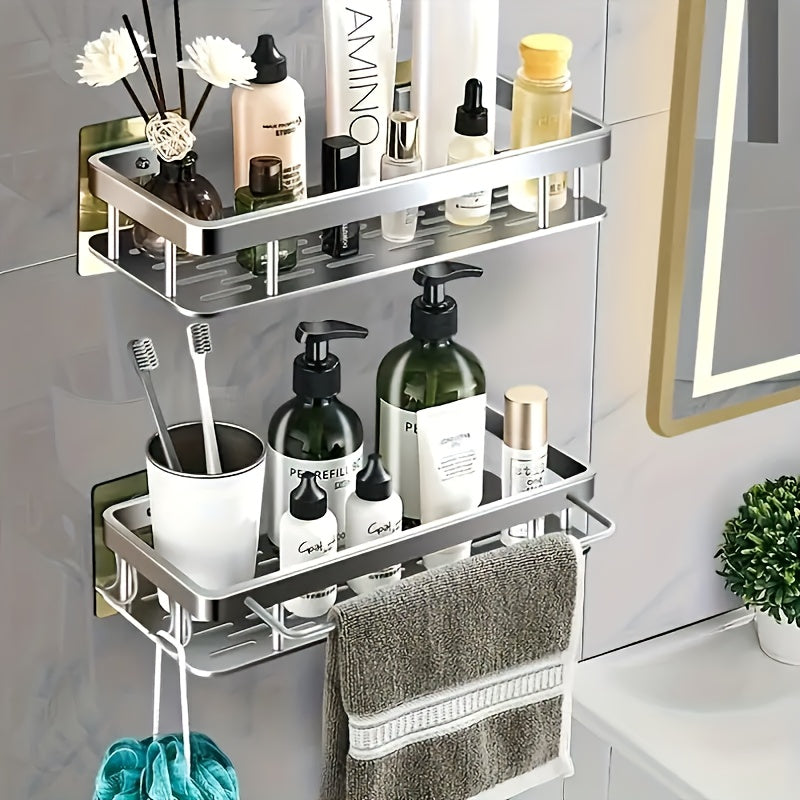 NoDrill WallMounted Bathroom  Kitchen Storage Shelf