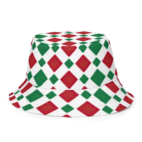 Reversible Bucket Hat - Red and Green Checkered Print